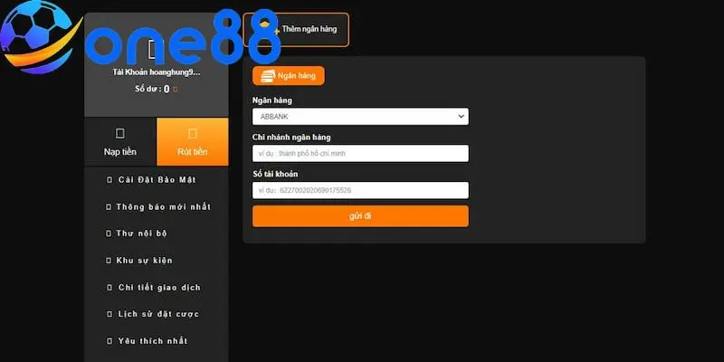 Nạp rút ONE88 siêu nhanh, tiện lợi chỉ với vài thao tác