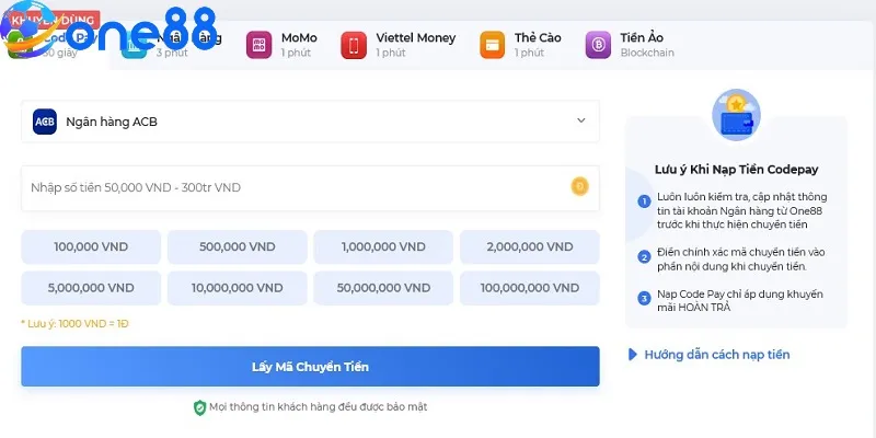 Chú ý thời hạn hiệu lực của thông tin mà ONE88 cung cấp
